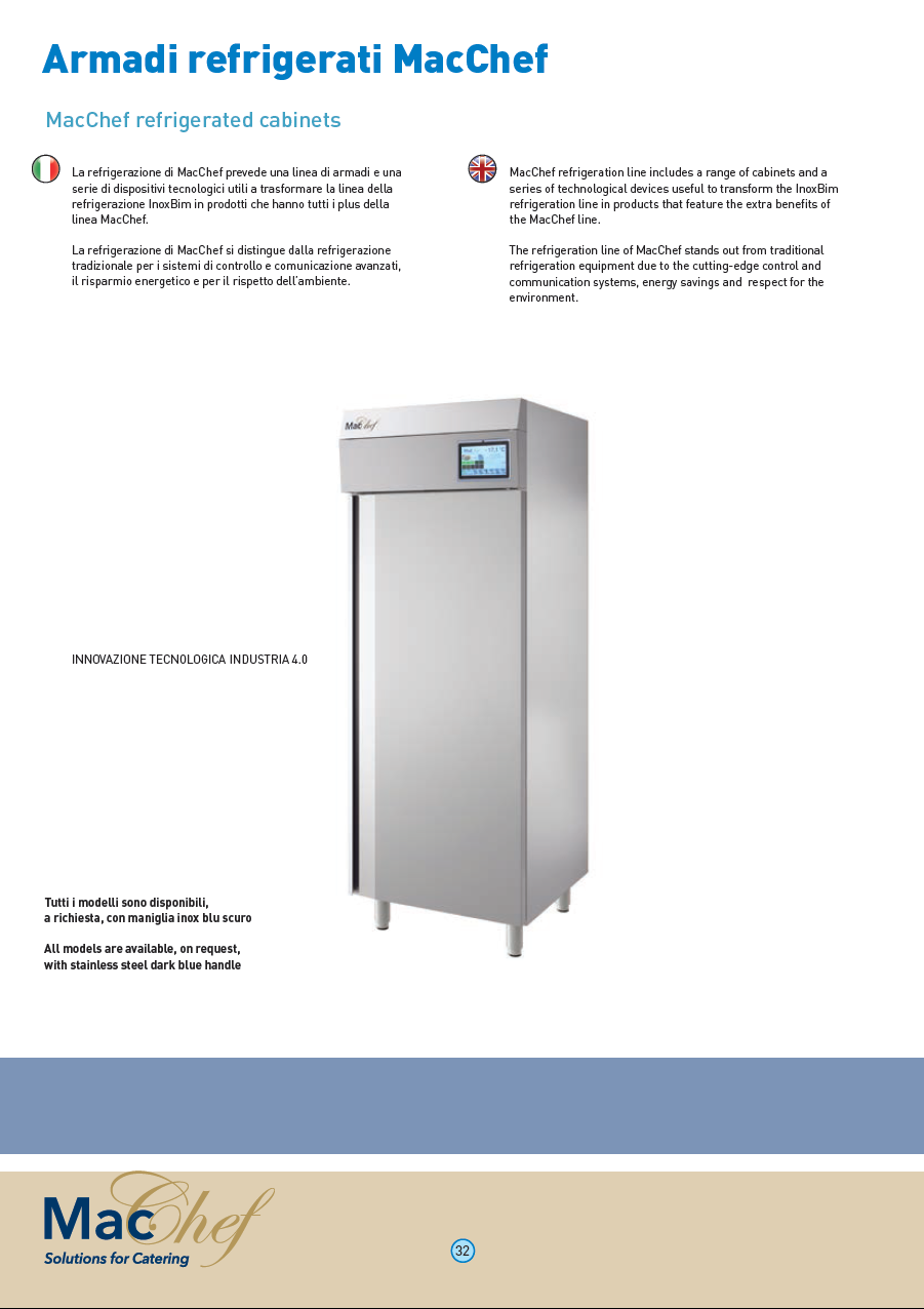 Scheda tecnica Armadi refrigerati A Class Mac Chef - Inoxbim