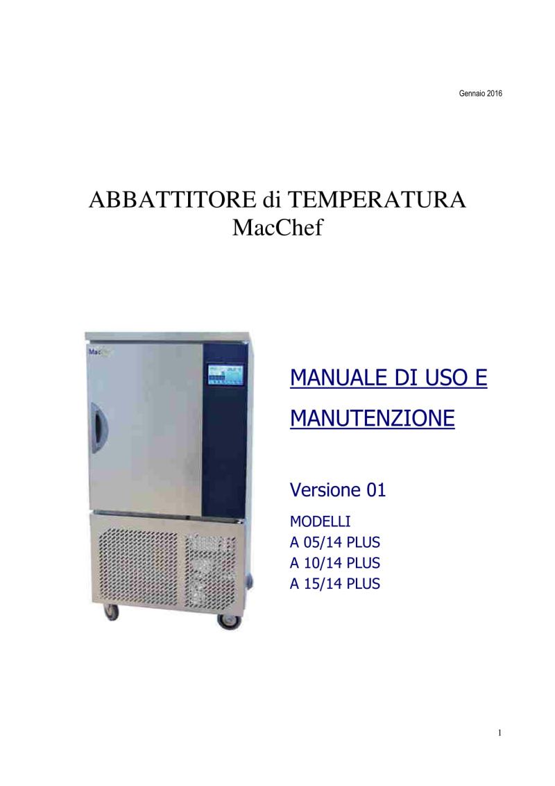 Manuale d'uso Abbattitori Mac Chef [FR] - Inoxbim