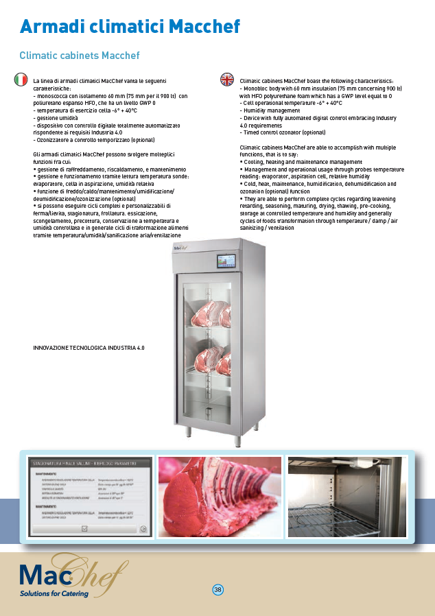 Scheda tecnica Armadi climatici Macchef - Inoxbim