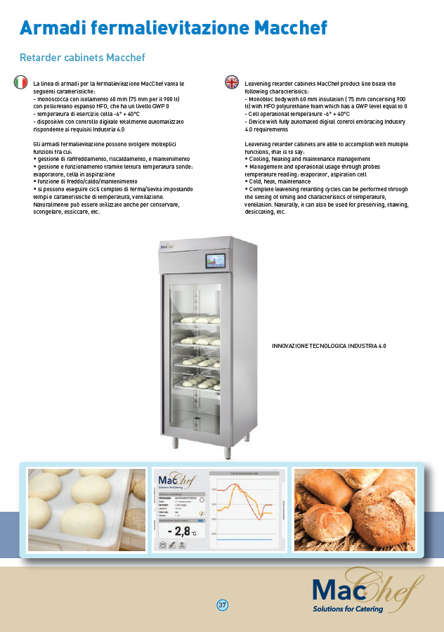 Scheda tecnica Armadi fermalievitazione Macchef - Inoxbim