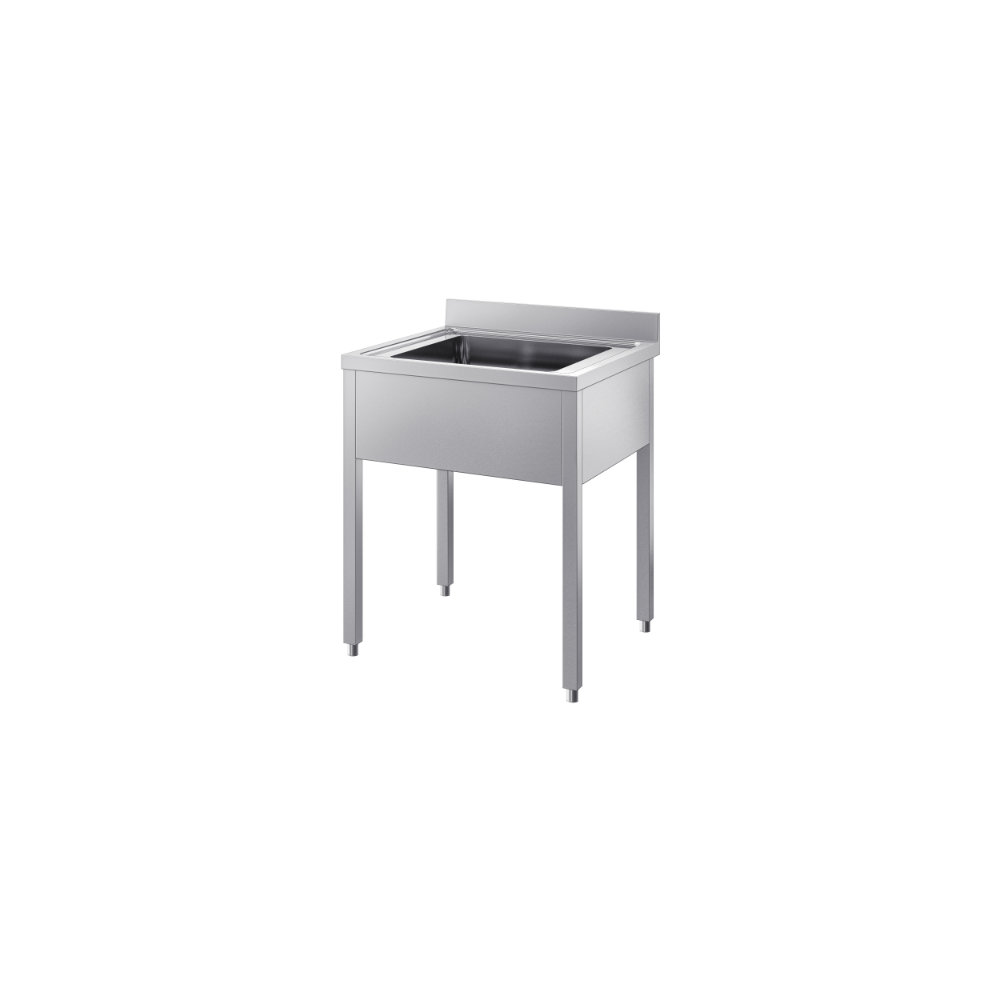 Lavatoio con basamento su gambe profondità 700mm - Inoxbim
